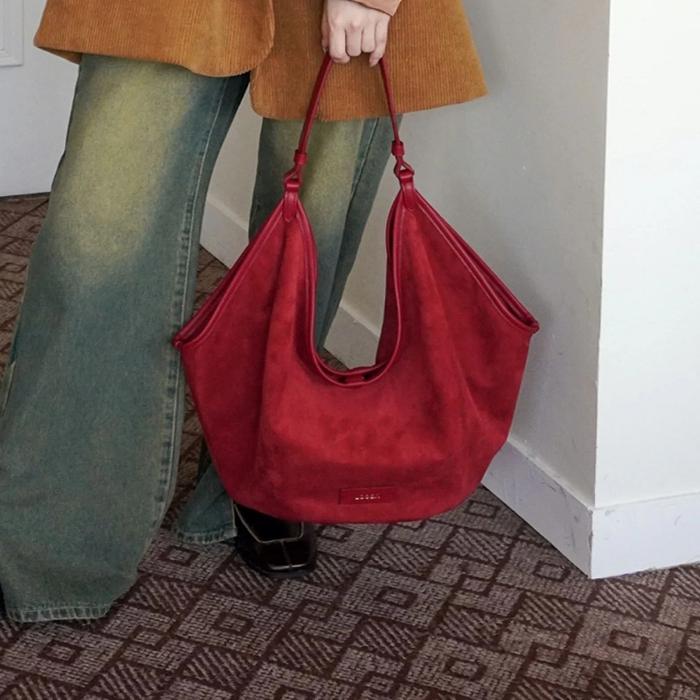 suede tote bag