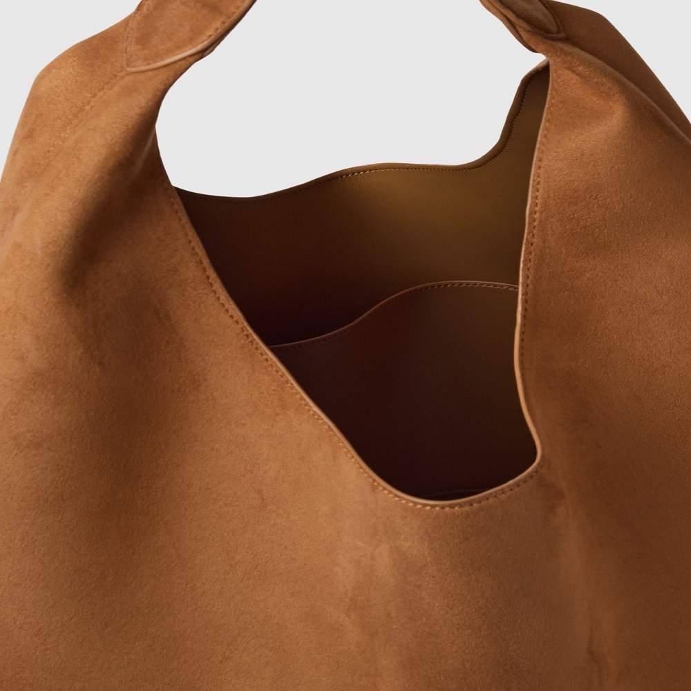 suede tote bag